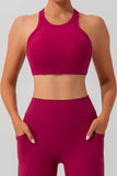 Quinn Round Neck Racerback Cropped Active Tank (multiple color options)