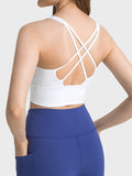 Angie Scoop Neck Crisscross Straps Sports Bra (multiple color options)