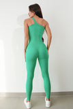 Aurora Asymmetrical Neck, Wide Strap Active Jumpsuit (multiple color options)