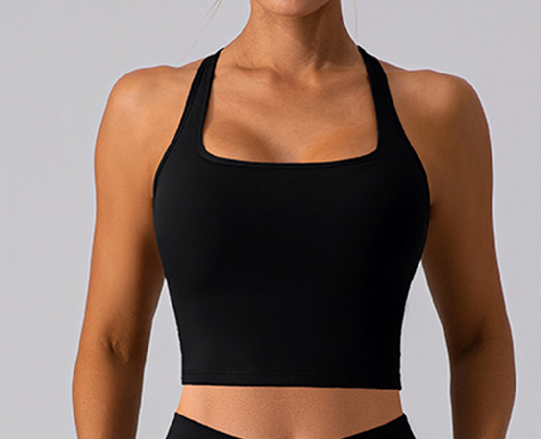Stormi Square Neck Racerback Cropped Tank (multiple color options)