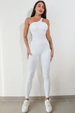 Aurora Asymmetrical Neck, Wide Strap Active Jumpsuit (multiple color options)