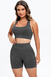 Tami 3 Piece - Washed Racerback Tank, Shorts and Legging Set (multiple color options)