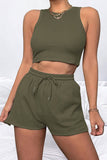 Micki Round Neck Top and Drawstring Short Set