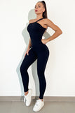 Aurora Asymmetrical Neck, Wide Strap Active Jumpsuit (multiple color options)