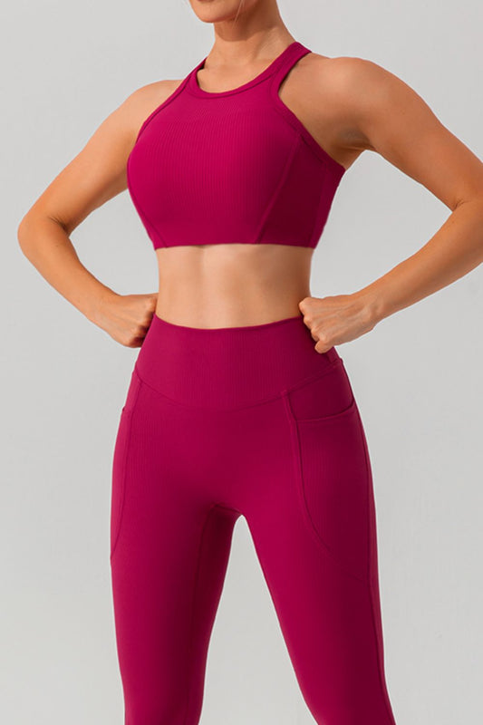 Quinn Round Neck Racerback Cropped Active Tank (multiple color options)