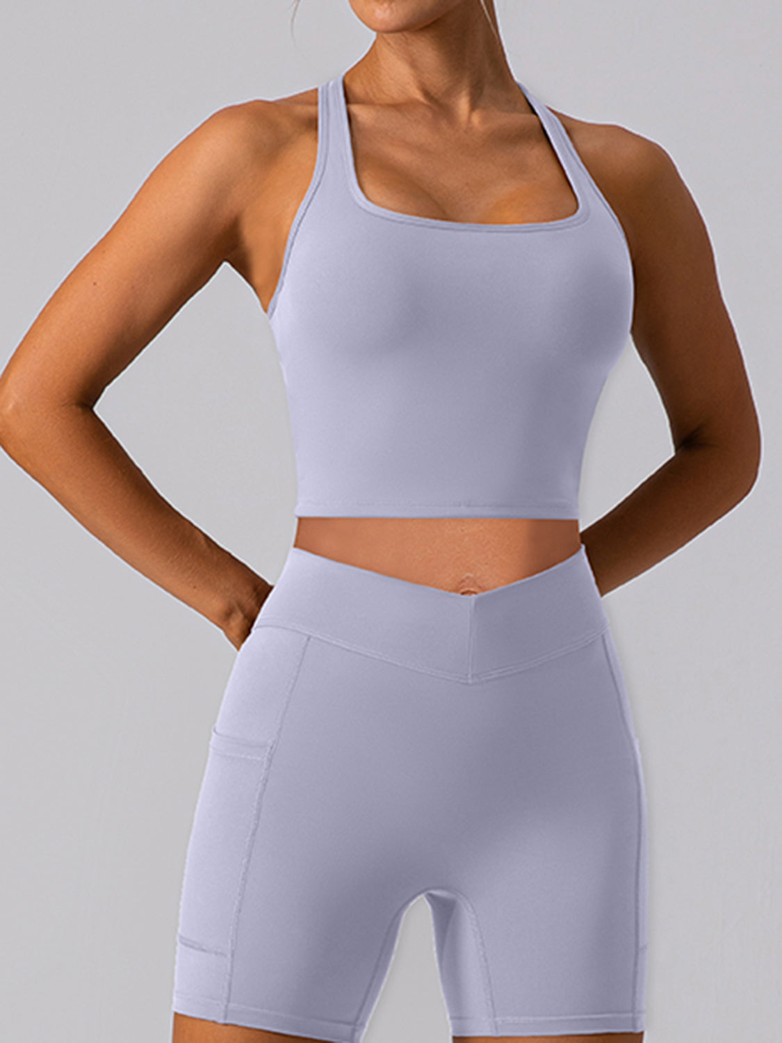 Stormi Square Neck Racerback Cropped Tank (multiple color options)