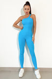 Aurora Asymmetrical Neck, Wide Strap Active Jumpsuit (multiple color options)