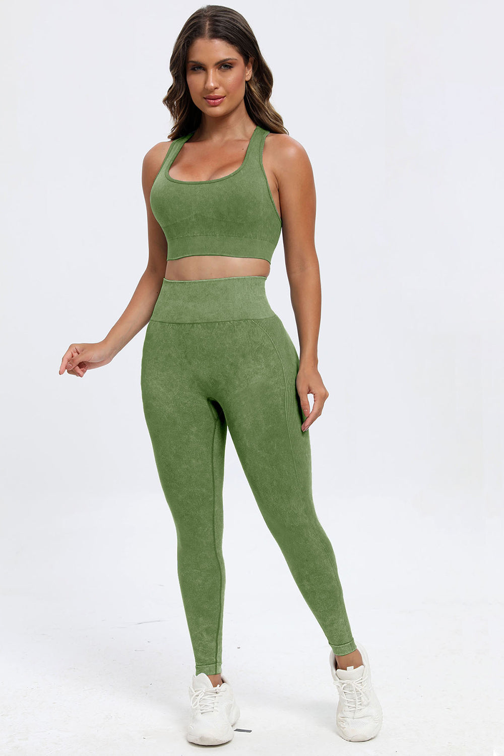 Tami 3 Piece - Washed Racerback Tank, Shorts and Legging Set (multiple color options)