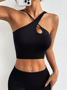 Lola Crisscross Cutout Cropped Active Tank