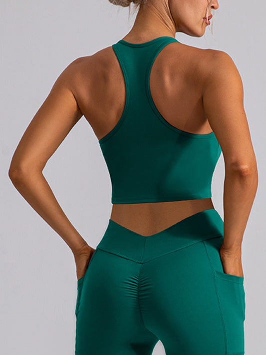 Stormi Square Neck Racerback Cropped Tank (multiple color options)