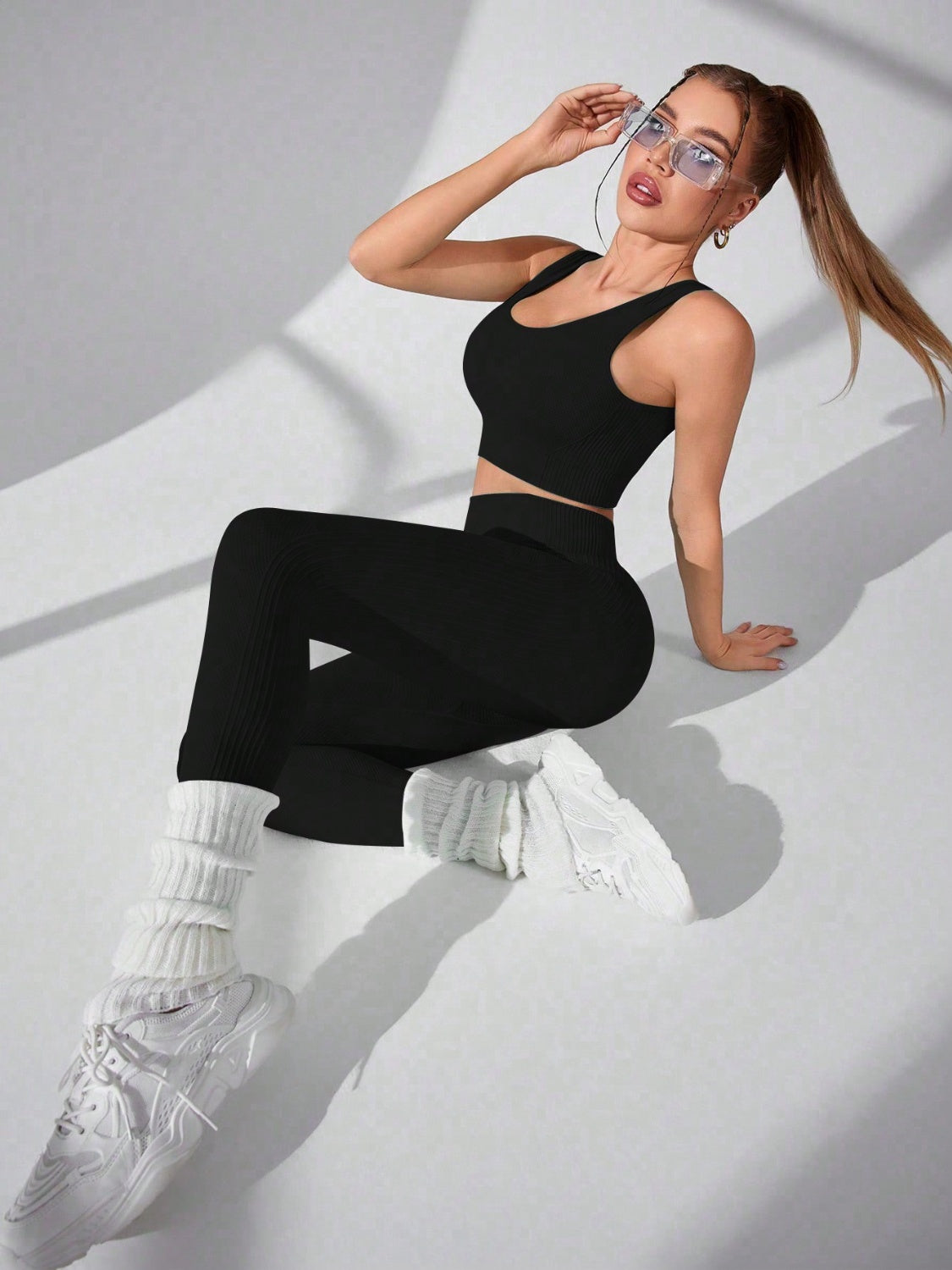 Rochelle Wide Strap Tank and Legging Set (color options)