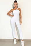 Aurora Asymmetrical Neck, Wide Strap Active Jumpsuit (multiple color options)