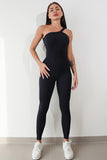 Aurora Asymmetrical Neck, Wide Strap Active Jumpsuit (multiple color options)