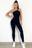 Aurora Asymmetrical Neck, Wide Strap Active Jumpsuit (multiple color options)