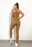 Aurora Asymmetrical Neck, Wide Strap Active Jumpsuit (multiple color options)