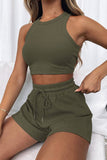 Micki Round Neck Top and Drawstring Short Set