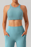 Quinn Round Neck Racerback Cropped Active Tank (multiple color options)