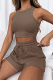 Micki Round Neck Top and Drawstring Short Set