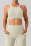 Quinn Round Neck Racerback Cropped Active Tank (multiple color options)