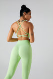 Tori Crisscross Back - Scoop Neck Top and High Waist Legging Set