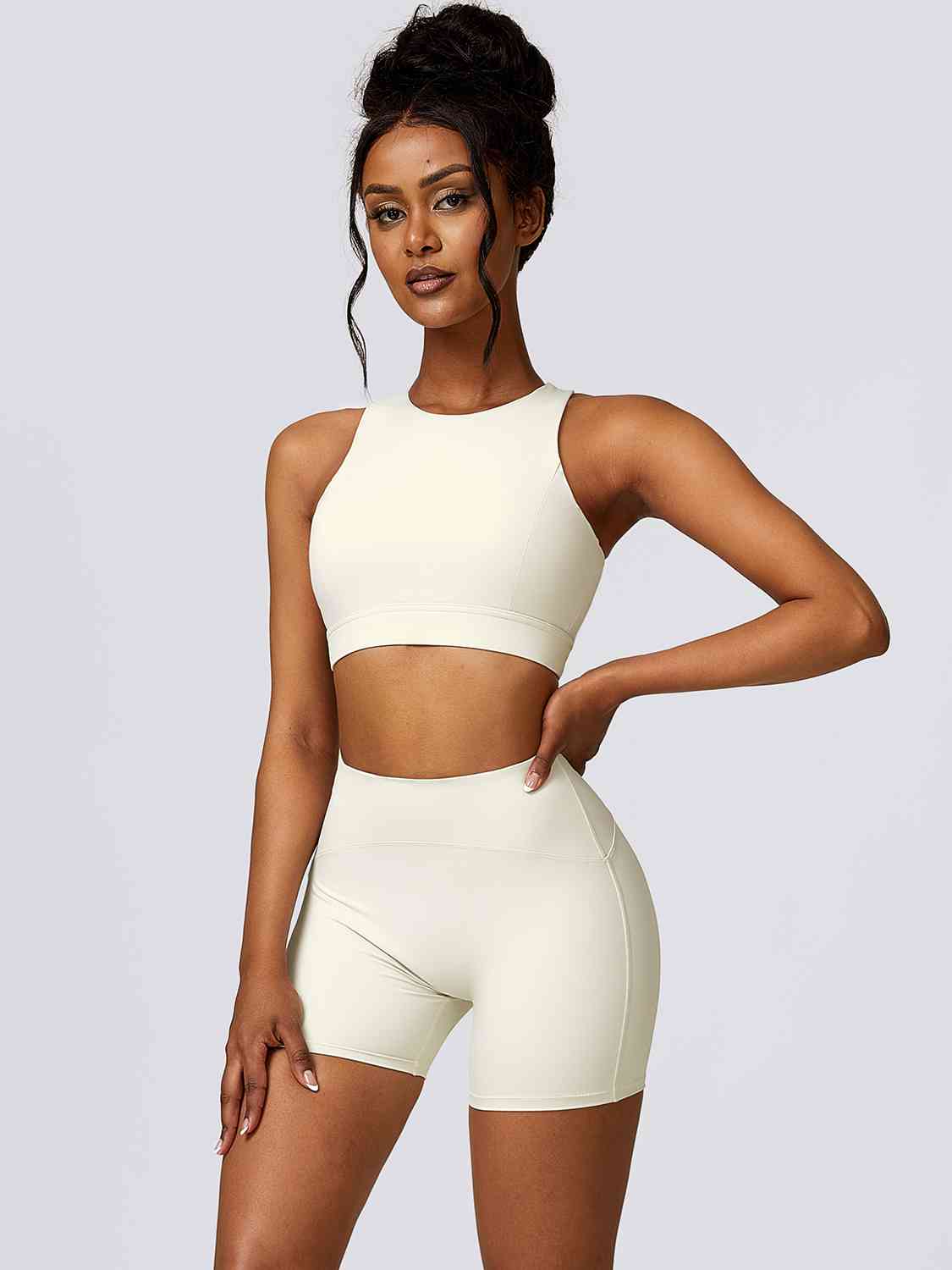 Amara Cutout Cropped Sport Tank and Shorts Set (multiple color options)