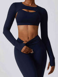 Daria Cropped Cutout Long Sleeve Sports Top (multiple color options)