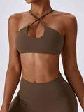 Ivy Crisscross Back Cropped Halter Neck Sports Bra (multiple color options)