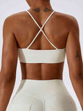 Ivy Crisscross Back Cropped Halter Neck Sports Bra (multiple color options)