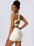 Amara Cutout Cropped Sport Tank and Shorts Set (multiple color options)