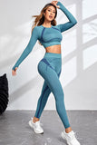 Elodie Round Neck Long Sleeve Top and Leggings Active Set