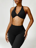 Yvonia Twisted Halter Neck Sports Bra ( multiple color options)