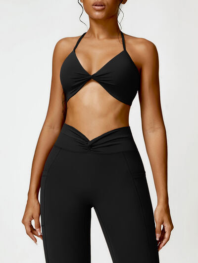 Taj Twisted Halter Neck Sports Bra (multiple color options)