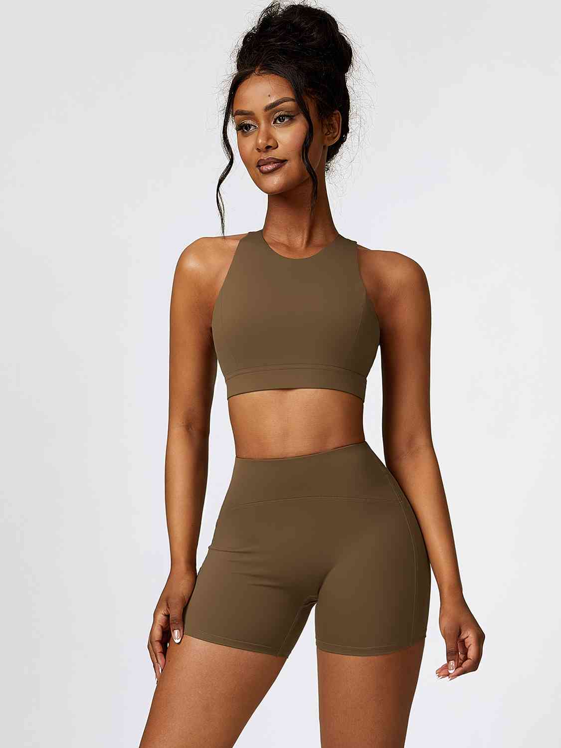 Amara Cutout Cropped Sport Tank and Shorts Set (multiple color options)