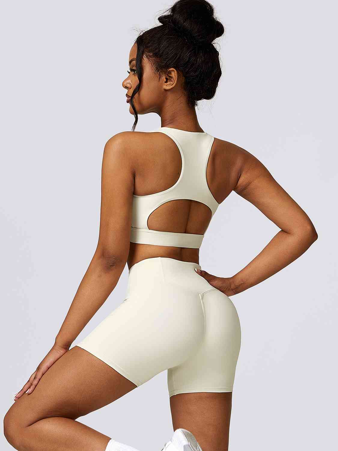 Amara Cutout Cropped Sport Tank and Shorts Set (multiple color options)