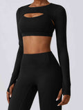 Daria Cropped Cutout Long Sleeve Sports Top (multiple color options)