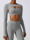 Daria Cropped Cutout Long Sleeve Sports Top (multiple color options)