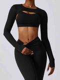 Daria Cropped Cutout Long Sleeve Sports Top (multiple color options)