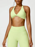 Yvonia Twisted Halter Neck Sports Bra ( multiple color options)