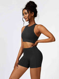 Amara Cutout Cropped Sport Tank and Shorts Set (multiple color options)