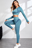 Elodie Round Neck Long Sleeve Top and Leggings Active Set