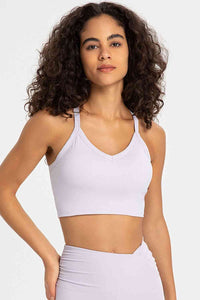 Arias Crisscross Back V-Neck Sports Bra (color options)