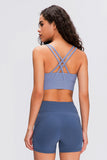 Aimee Double X Strappy Back Sports Bra (color options)