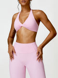 Yvonia Twisted Halter Neck Sports Bra ( multiple color options)