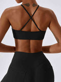 Ivy Crisscross Back Cropped Halter Neck Sports Bra (multiple color options)