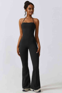 Raina Halter Neck Flare Sport Jumpsuit (color options)