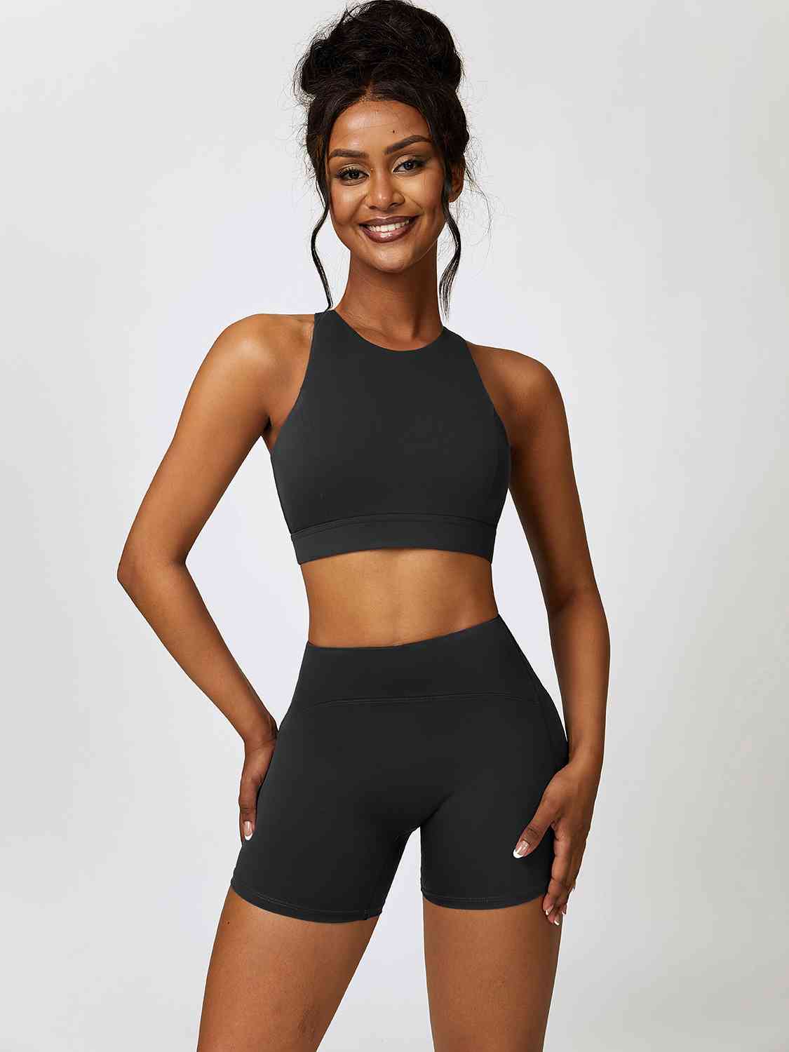 Amara Cutout Cropped Sport Tank and Shorts Set (multiple color options)