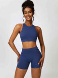 Amara Cutout Cropped Sport Tank and Shorts Set (multiple color options)