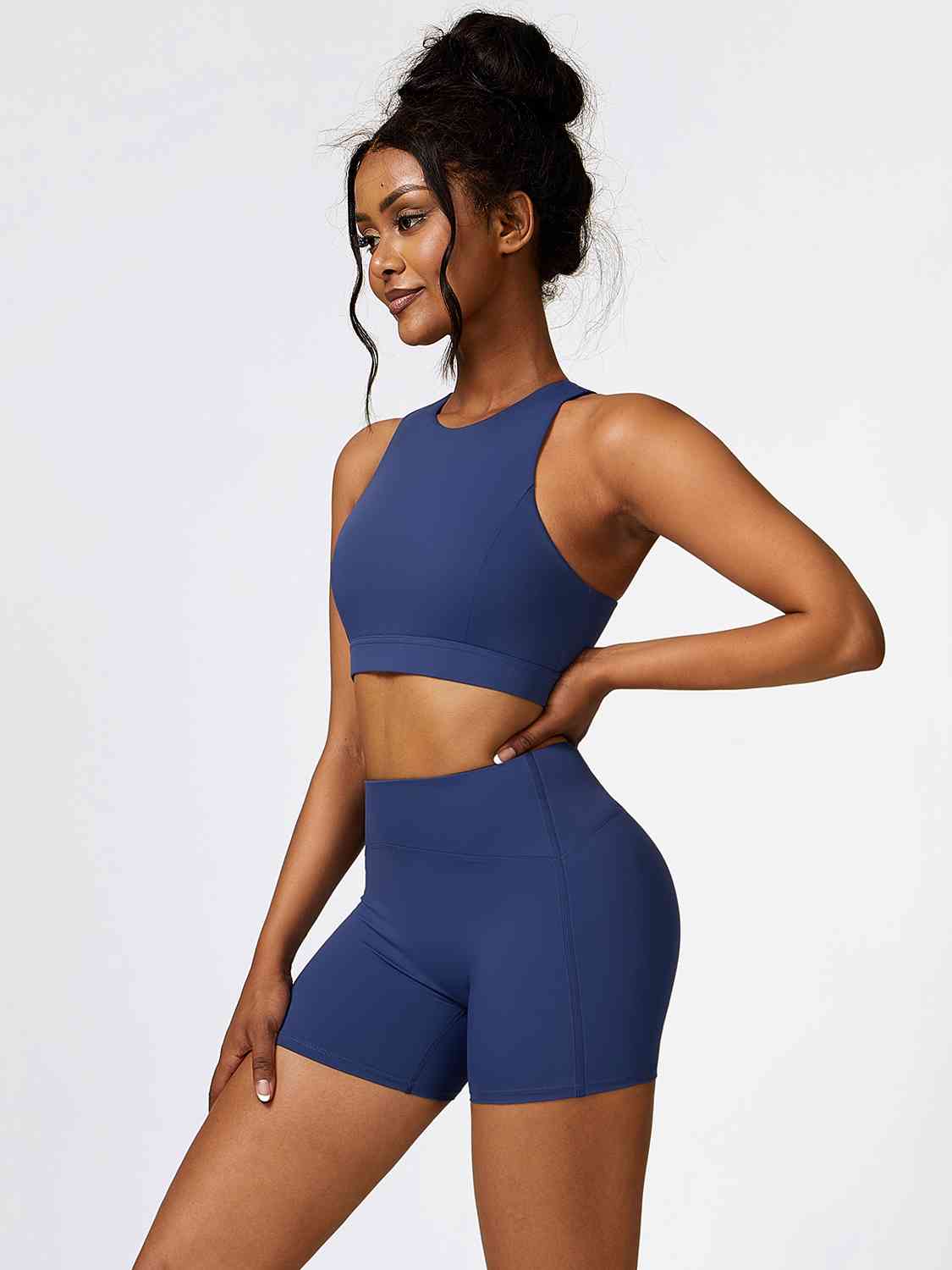 Amara Cutout Cropped Sport Tank and Shorts Set (multiple color options)