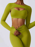 Daria Cropped Cutout Long Sleeve Sports Top (multiple color options)